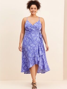 en elly Floral Ruffled Wrap Dress